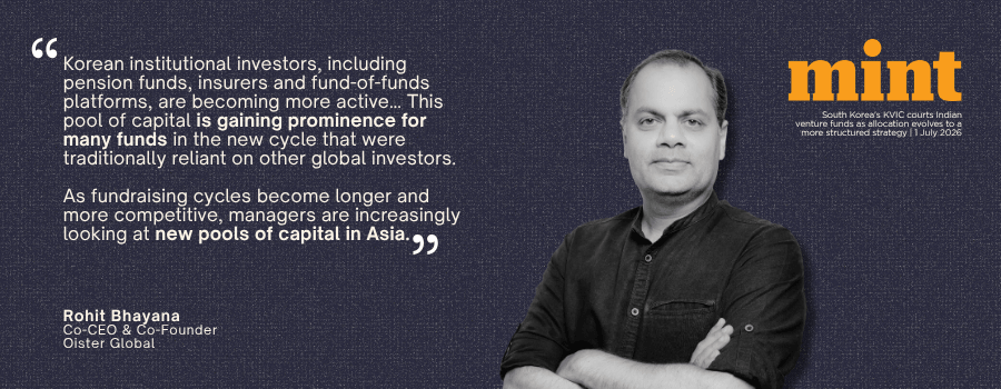 Rohit Bhayana, Co-CEO of Oister Global, quoted in Mint on South Korean capital flows into India.