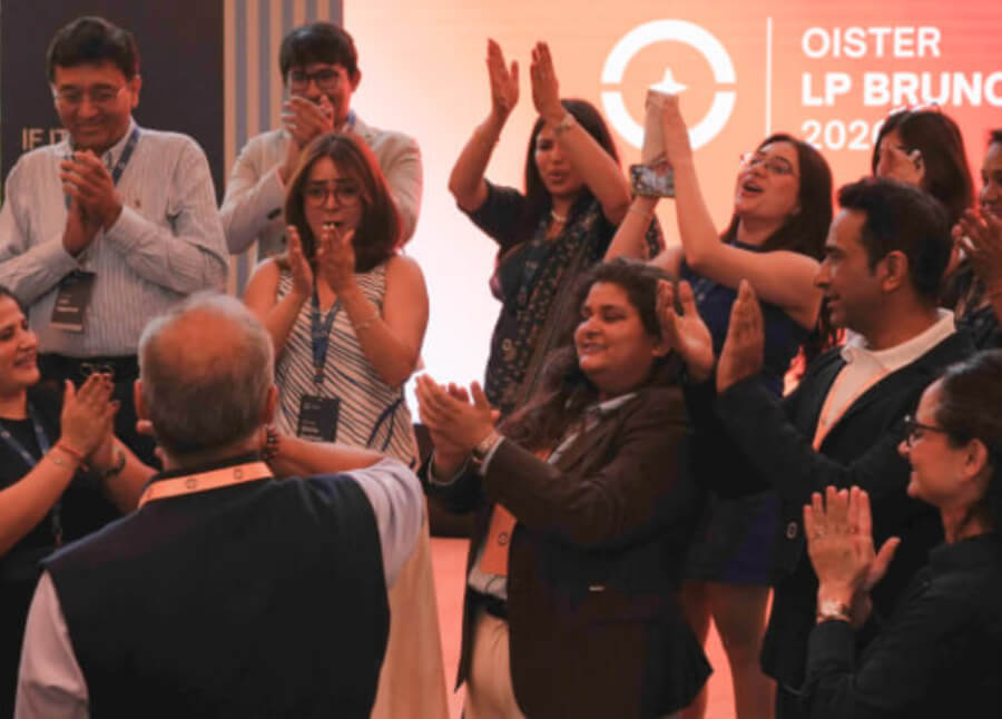 Oister Global team celebrating successful LP Annual Brunch 2026, Delhi